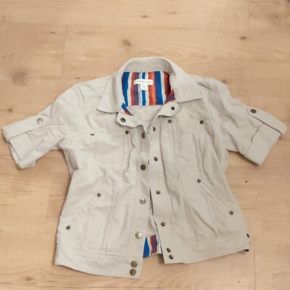 Coldwater Creek Tan Short Sleeve Jacket 6P